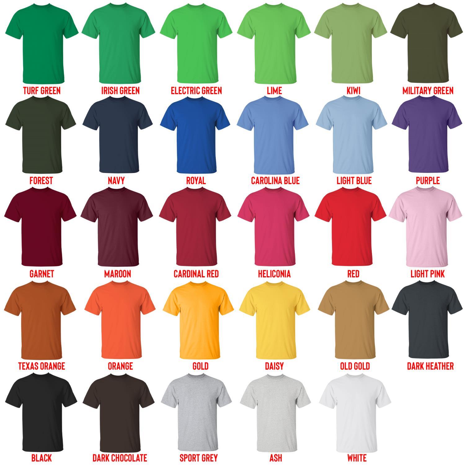 t shirt color chart - Yeat UK Merch