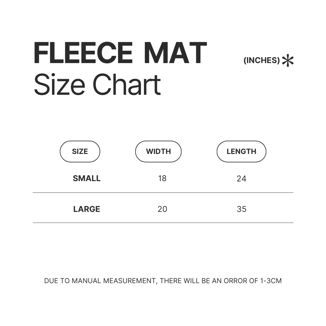 Fleece Mat Size Chart - Yeat UK Merch