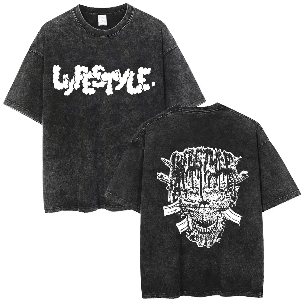 Rapper Yeat Gothic Portrait Mineral Wash T-Shirt