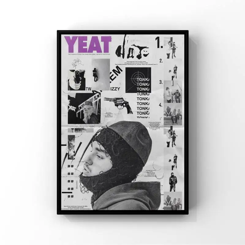 Rapper Yeat Signature Wall Art