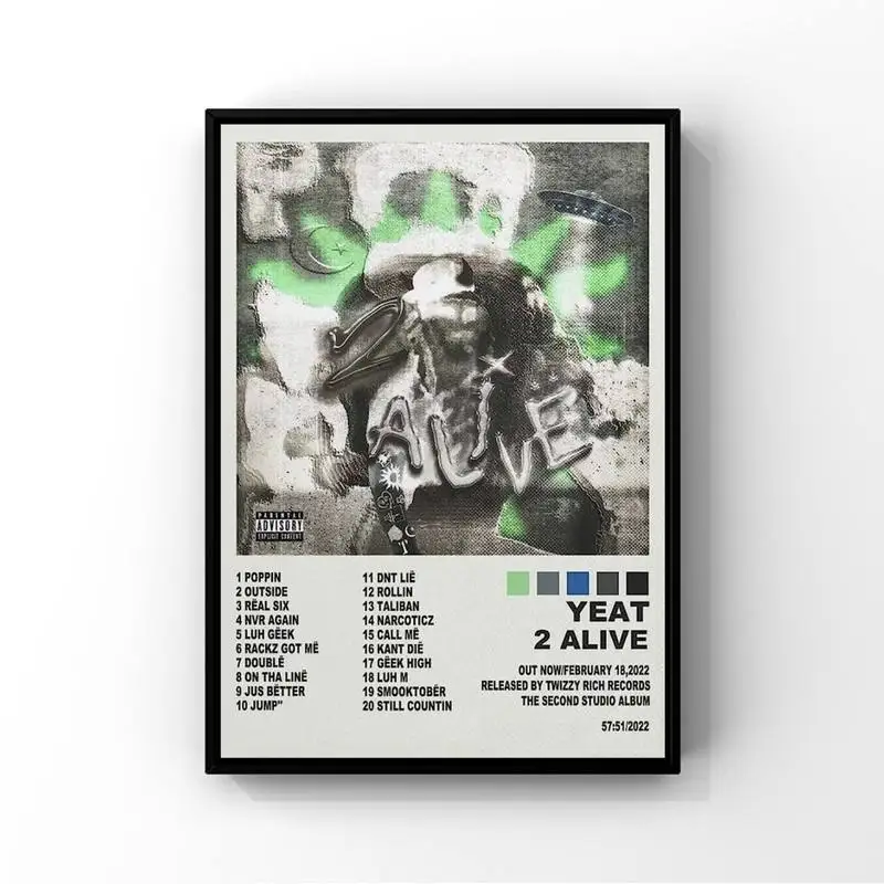 Rapper Yeat Black And White Wall Art