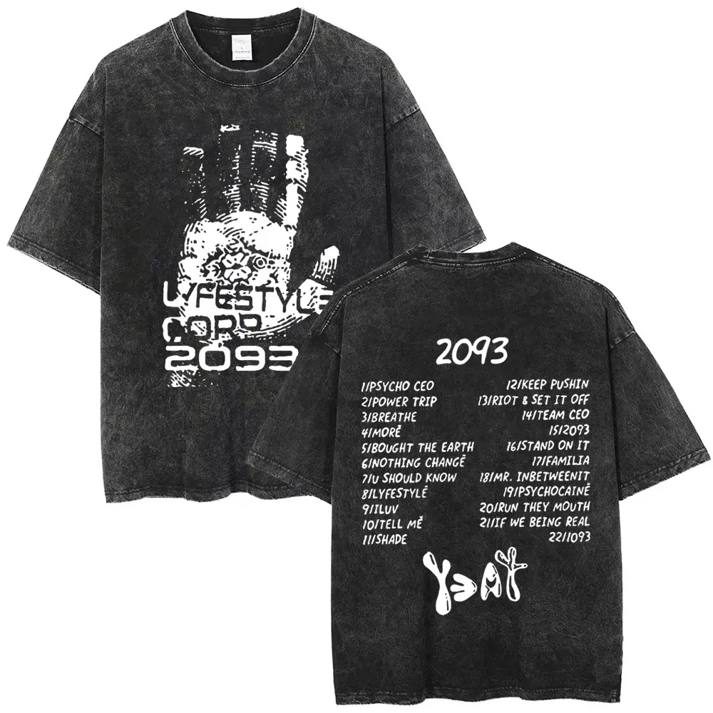 Rapper Yeat Lyfestyle Sketch Mineral Wash T-Shirt