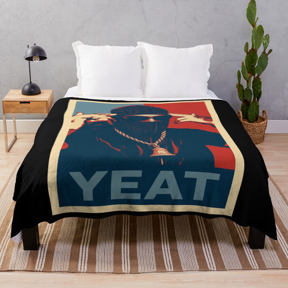 Yeat Rapper Distressed Throw Blanket