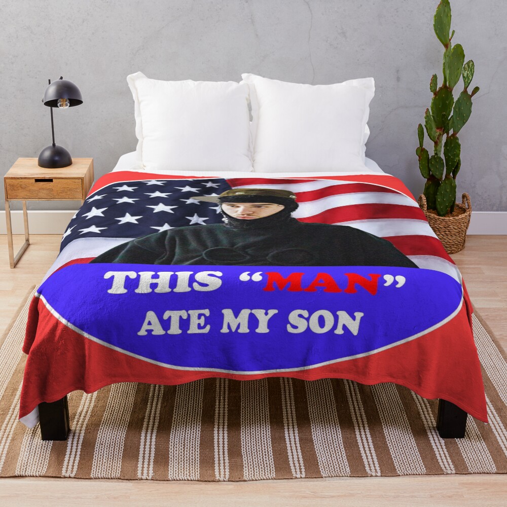 Yeat Ate My Son Funny Meme Extra Dank Throw Blanket