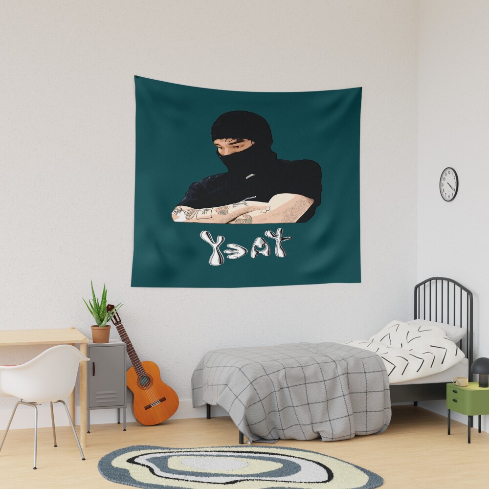 Yeat Illustration With Text Tapestry