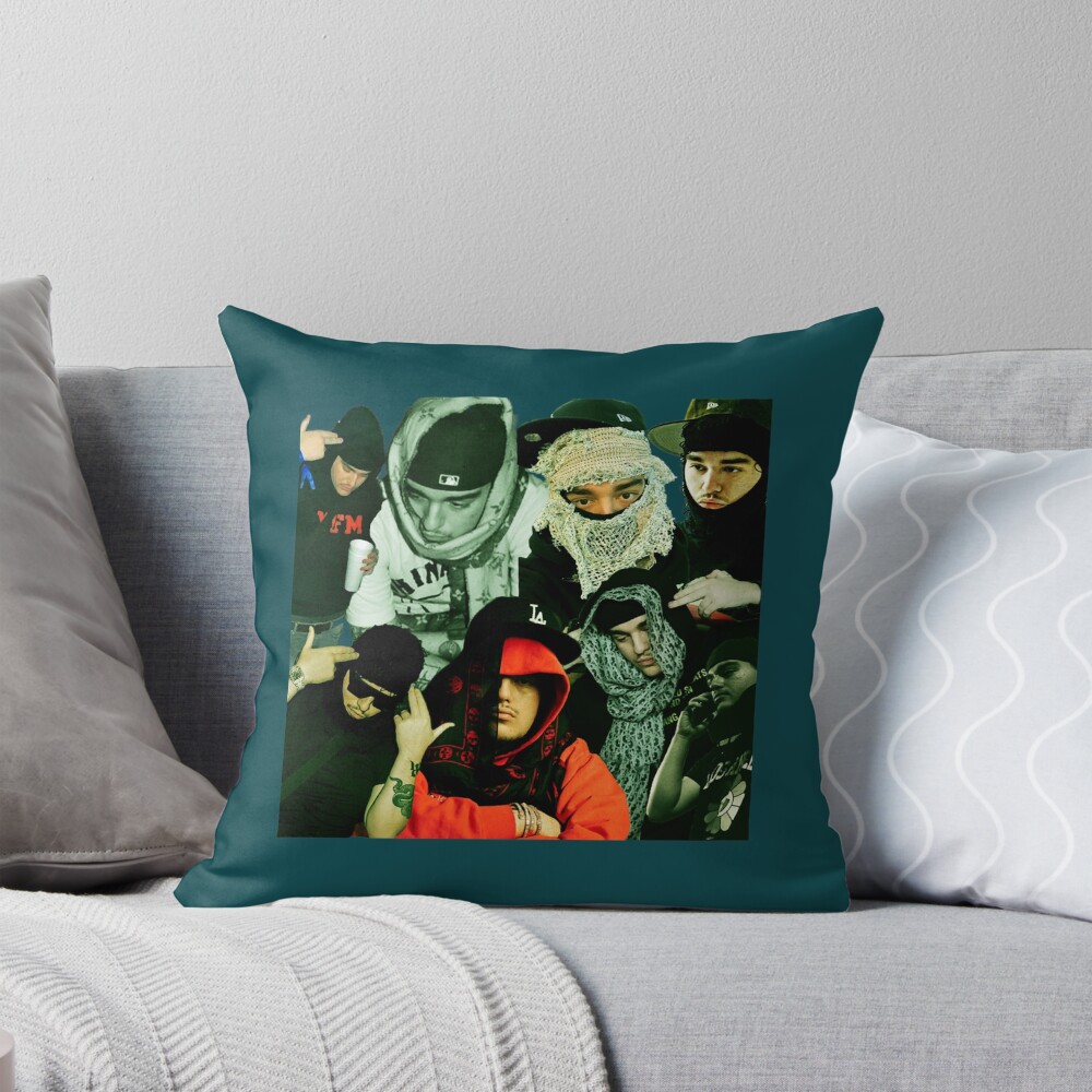 Yeat Tribute Collage Poster Throw Pillow