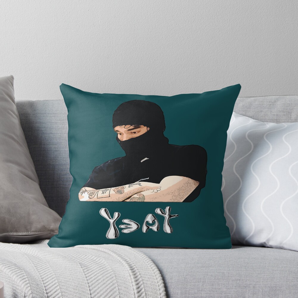 Yeat Illustration With Text Throw Pillow